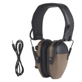Electronic Shooting Ear Protection for Shooting Range with Sound Amplification Noise Reduction Hearing Protection Earmuffs (KHAKI)