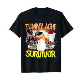 Tummy Ache Survivor Lactose Intolerant Funny T-Shirt