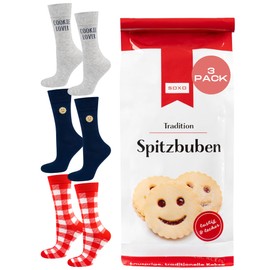 soxo Candy Socks Gifts For Women Men Funny Gift For Men 2 Sizes, Spitzbuben 3 Paar