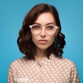 Kelens Blue Light Filter Safety Glasses, Work Safety Glasses, Windproof, UV Protection, Anti-Fog, Clear Glasses with Anti-Scratch (Pink+Blue)