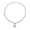 Dainty Faux Pearl Heart Charm Plated Choker Necklace for Women