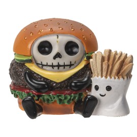 Furrybones Burger Signature Skeleton in a Burger Costume with an Order of Fries on The Side