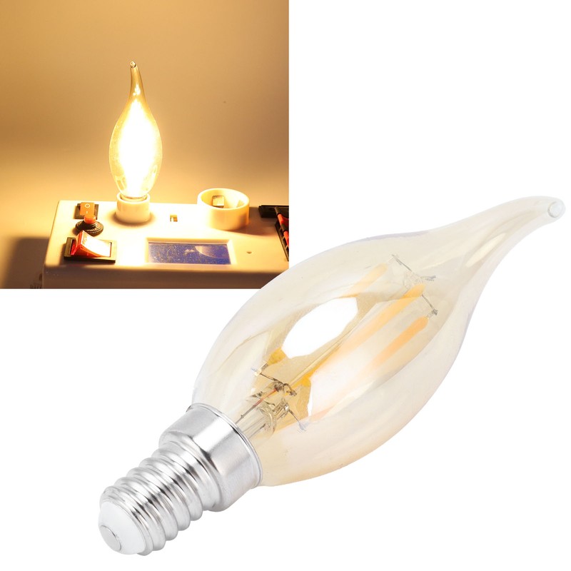 10PCS C35 LED Gold Filament Bulb 2700K 4W E14 Base