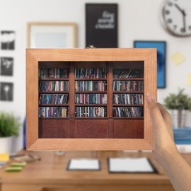 Anxiet-y Bookshelf, Mini Bookshelf Anxieties Bookshelf Shake Away Your Anxiet-y Wooden Bookshelf Decor Book Display Cabinet with 200Pcs Books for Book Lovers & Anxious