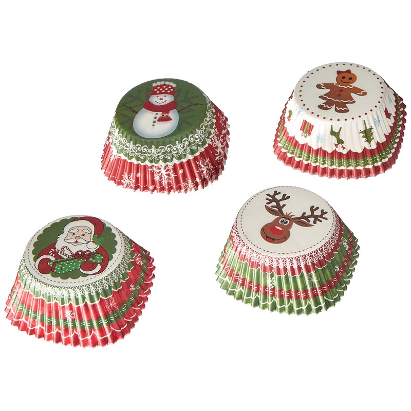 Ibili 735911 Set 100 Kapseln Nudelholz Weihnachten 4 Modelle Papier