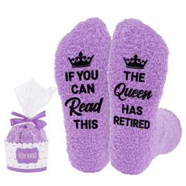 Funny Retirement Gifts Retirement Socks for Women, Retired Gifts for Mom, Cool Retirement Gifts Ideas Retired Socks for Women Teacher Mothers Day Gifts Purple