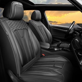 Conjie Fit Tucson Car Seat Covers Premium Leather for Hyundai Tucson 2010-2024 2025. Waterproof， Breathable, Scratch-Resistant & All-Weather Seat Cushion Protector (Full Set, All Black)