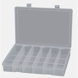 Durham LP6-CLR Polypropylene Large Box, 6 Compartment, 9" Length x 13-1/8" Width x 2-5/16" Height, Clear