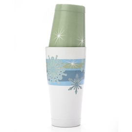 Barfly Holiday Snowflakes Cocktail Shaker Tin Set