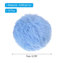 PATIKIL Faux Fur Pom Poms for Hats, 6 Pcs Fluffy Soft Fur Poms Balls for Keychain Knitting Hats DIY Scarves Gloves Bag Christmas, Brown