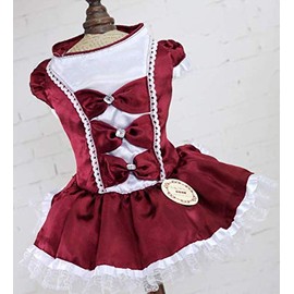 Pet Palace® "Dancer Doggy Luxury Dog Dress for weddings and special occasions plus FREE LED night safety dog bone collar tag (M)