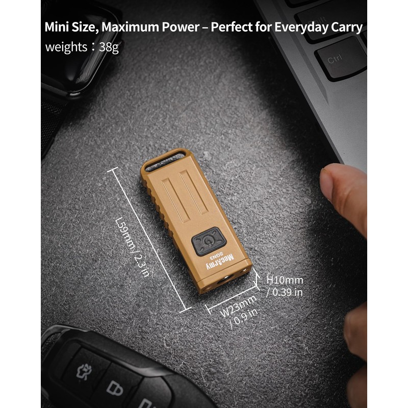 MecArmy SGN3 Mini Portable USB Rechargeable Multifunctional Keychain Flashlight|UV+RED+White Lights