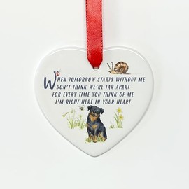 Image Industry Rottweiler When Tomorrow Starts Ceramic Heart - Dog Memorial - Memorial Gift - Hanging Decoration