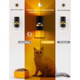 L LOHAS LED Motion Sensor Night Light Plug in, Night Lights Plug into Wall with Adjustable Brightness, 1600K Amber Light, 1W Energy-Saving Nightlight for Bathroom Bedroom Kitchen Hallway, 2 Pack