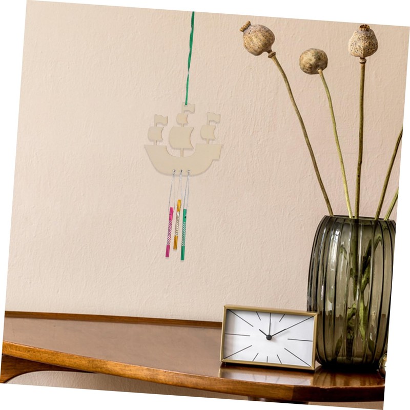 Gatuida 1 Set DIY Sailboat Wind Chime Craft Kit for