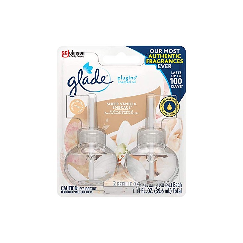 Glade Plugins Refills Sheer Vanilla Embrace 1.34 FL OZ, 2