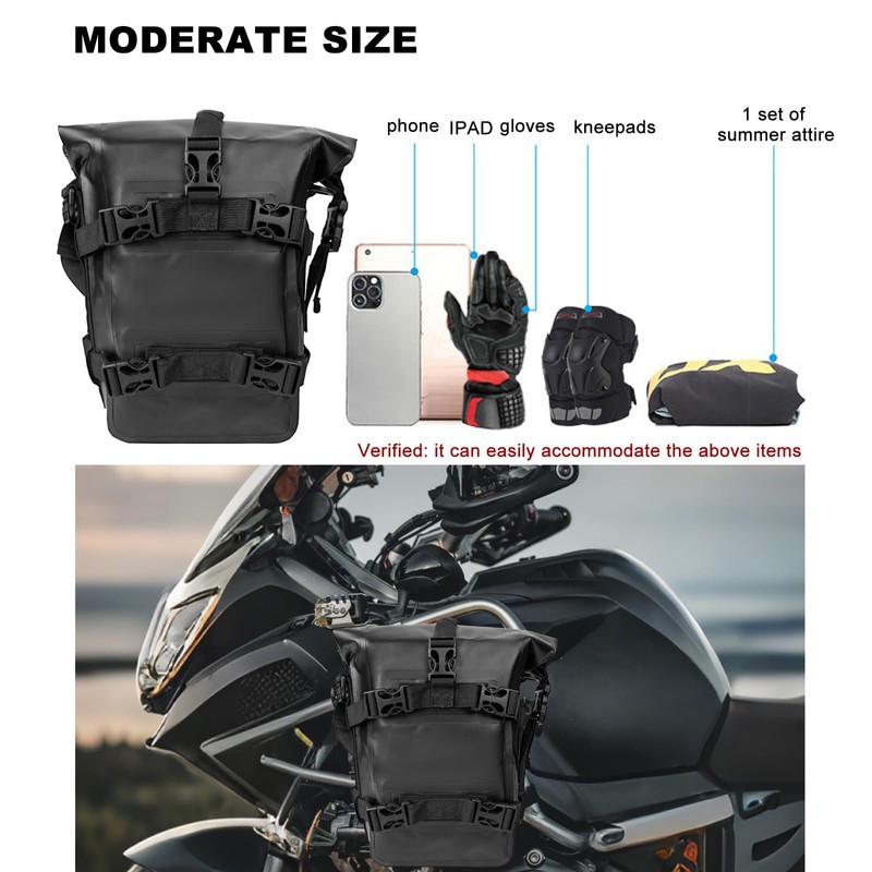 Vechkom Motorcycle Crash Bar Bag 100% Waterproof Travel Luggage -