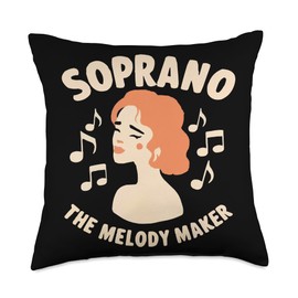Soprano Singer Vocal Range Vocalist Voice Singing Choir Throw Pillow