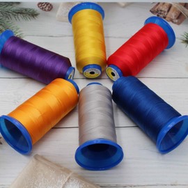 Bonded Nylon Thread for Sewing Leather,Upholstery,Jeans and Wig; #69 T70 Size 210D/3 1400 Yards (Purple)
