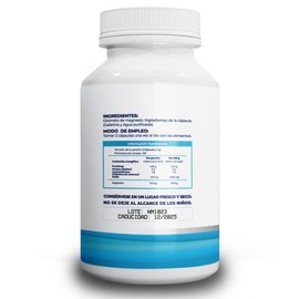 Glicinato de Magnesio 500mg - Sin Rellenos e Ingredientes Naturales - Pure Magnesium Glycinate (200 Cápsulas por Frasco)