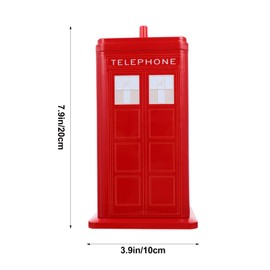 Cabilock Christmas Candy Tins Christmas Cookie Tins Phone Booth Box Vintage Telephone Christmas Tinplate Empty Tins Box Phone Booth Favor Candies Boxes British Themed Party Favors Red