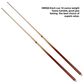 HMQQ 58" 2-Pieces Pool cue Stick with Coffee Color and 13mm Leather tip Weight 20OZ (Coffee Color 58" Set of 4 20OZ)