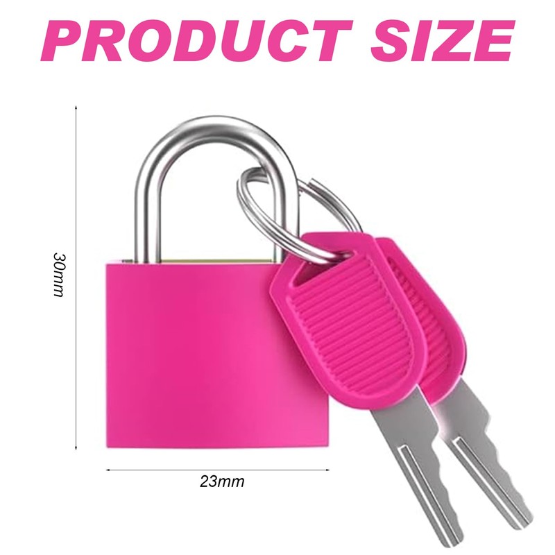 Luggage Lock 4Pcs Padlock with Key Suitcase Lock Locks with
