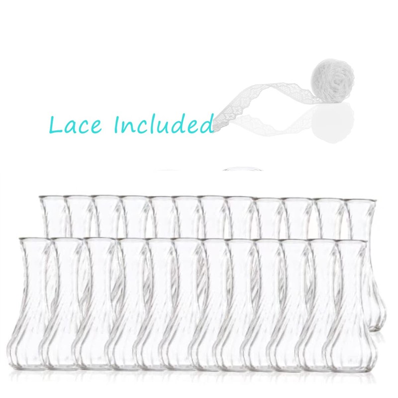 Set of 24 Glass Vase, Bud Vases in Bulk with