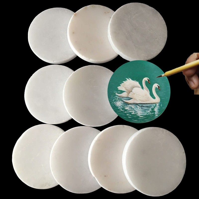 juexiyarticle White Stones for Painting, Round Stone Disc, Smooth Flat