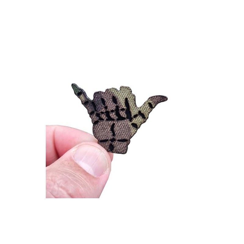 Tiny Shaka Hang Loose Lasercut Patch Morale [Multicam]