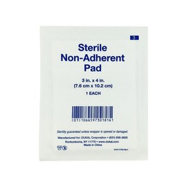 First Aid Non-Adherent Sterile Pads Latex Free 3" x 4", 1 Box (100 Pcs), MS-40535