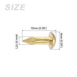 METALLIXITY Small Nails (3x10mm) 60pcs, Brass Tiny Hardware Nails - for Household Woodworking, Brass Tone