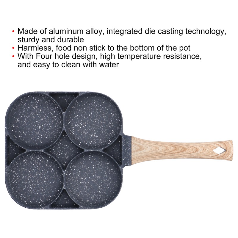 4 Hole Egg Frying Pan 18cm Nonstick Pancake Pan Breakfast
