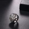 JewelryWe Men's Pentagram Ring: Sulfur Satan Demon Devil Symbol Baphomet