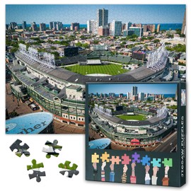 Baseball Stadium Puzzles for Adults 1000 Pieces Difficult Challenging Chicago Stadium Jigsaw Puzzles for Adults Sports Field Puzzle Perfect for Family Game Night Party 27.5"X19.7"