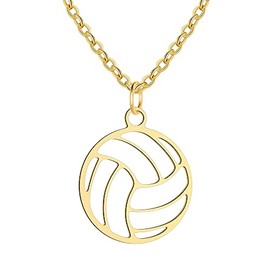 HANRESHE Volleyball Necklace Sports Gold Pendant Necklace Charm Women Gift Stainless Steel