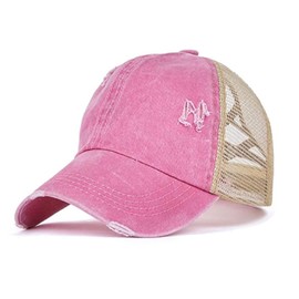 ITODA Girls' Baseball Cap, Ponytail Cap, Mesh Baseball Cap, Adjustable Baseball Cap, Sun Protection, Sun Hat, Children's Shirt Cap, Cool Shield Cap, Summer Sun Cap, Outdoor Beach, pink