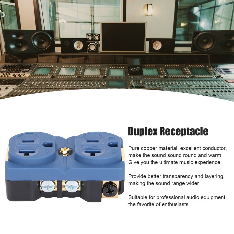 DP‑1G Audiophile Pure Copper Duplex Socket 20A 125V Copper 24k