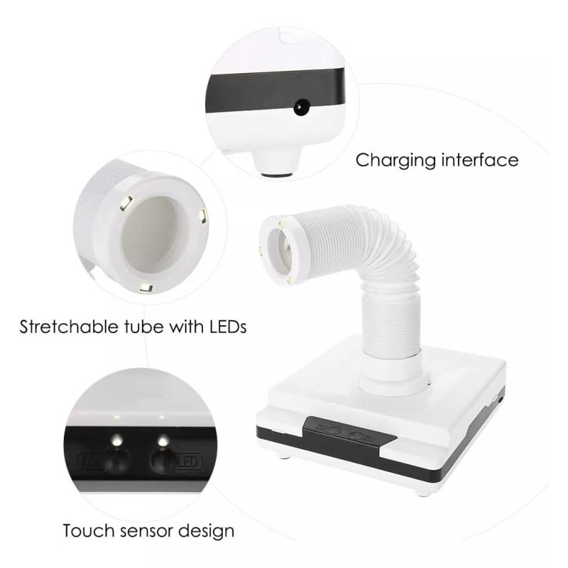 Salmue Extractor De Polvo Para Uñas, Colector De Polvo Manicura