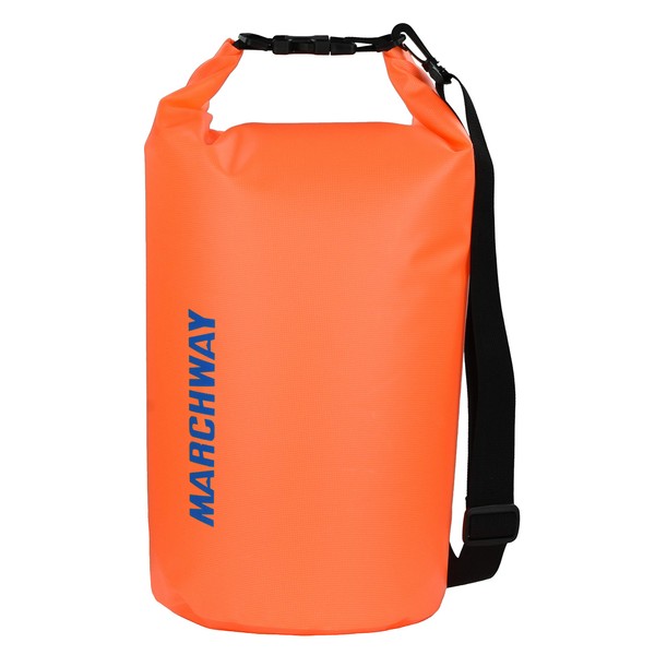 Floating Waterproof Dry Bag Backpack 5L/10L/20L/30L/40L, Roll Top Dry Sack Pack for Marine Canoe River Kayaking Rafting Boating Swimming Camping Hiking Beach Fishing Sailing Paddling (Orange, 10L)