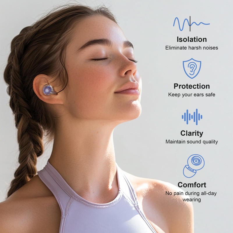 High Fidelity Ear Plugs, Reusable Silicone Earplugs for Concert, Rave,