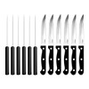faderic 12-piece Serrated-Steak Knives, Black Full-Tang Triple Rivet Steak Knife