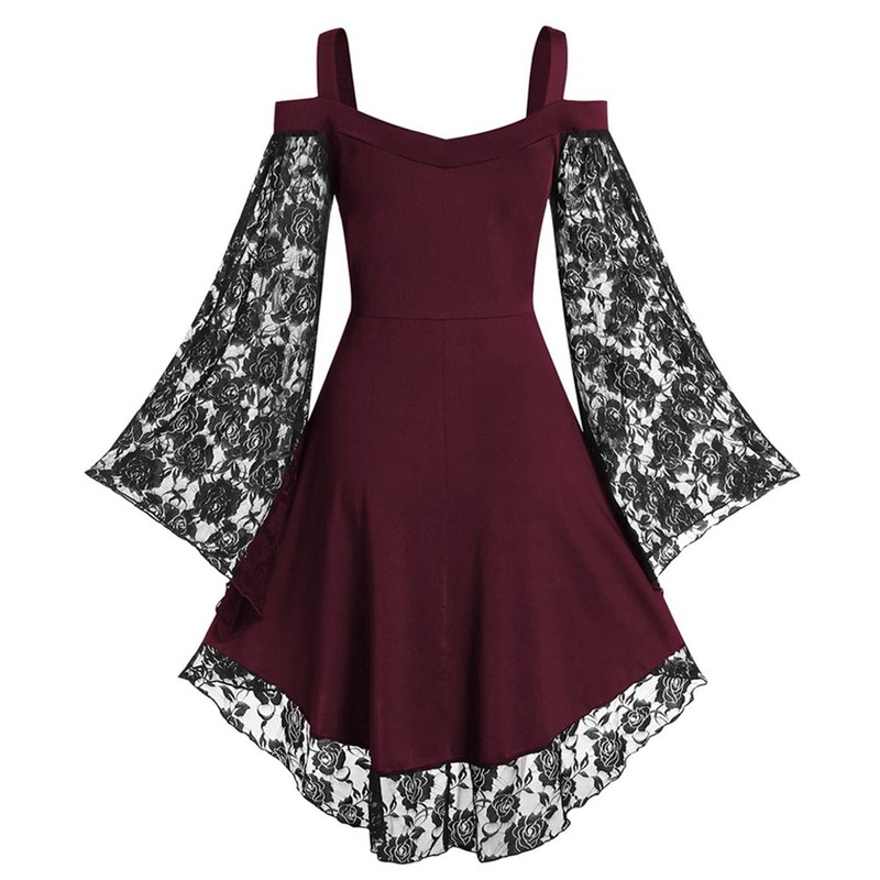 Vestido gótico, talla grande, disfraz renacentista medieval, disfraz de bruja