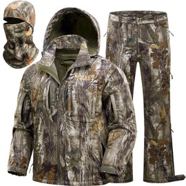 NEW VIEW Camo Hunting Clothes for Men, Winter Warm Hunting Jacket and Pants,Fleece Lined Hunting Suit for Deer Duck Bow Hunts