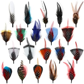 Syhood 20 Pcs Hat Feathers Assorted Colorful Real Hat Feathers Accessories for Men Women DIY Cowboy Centerpieces Crafts Decorations
