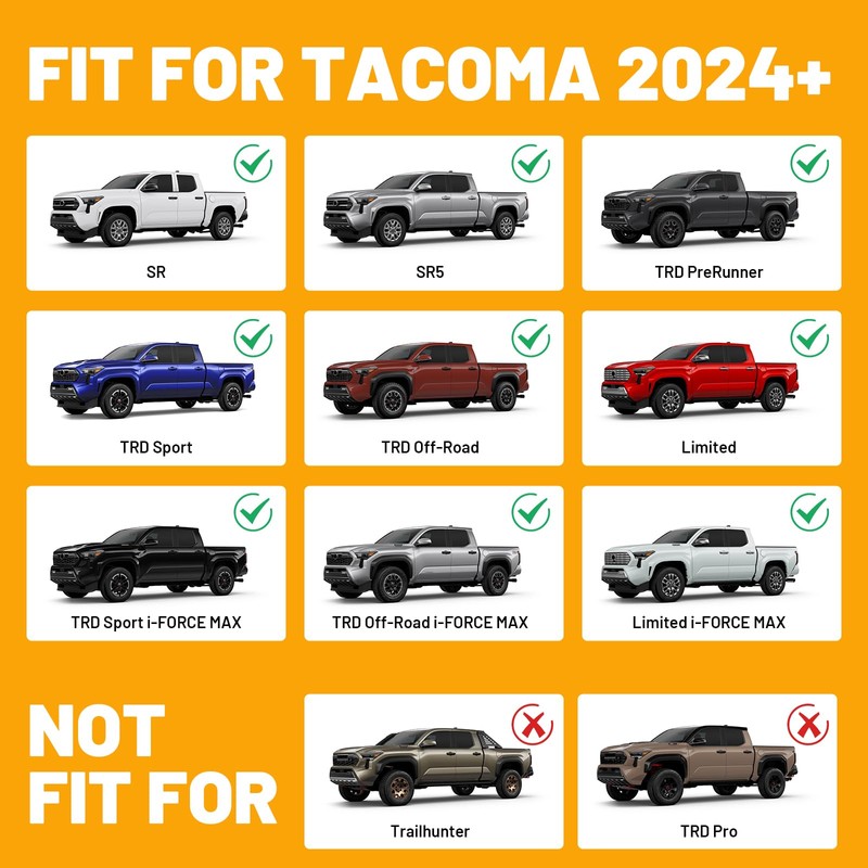 One-Piece Aluminum Upgraded Rear Bed Step Compatible with Toyota Tacoma