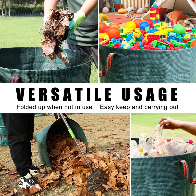 Joyhalo Reusable Yard Waste Bags Set, 3 Pack 72 Gallon
