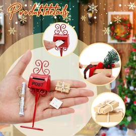 Miniature Gnome Accessories, Pack of 3, Miniature Moving Box, 3 Pieces, Miniature Package, Miniature Postcard, Miniature Letterbox, Miniature Newspapers, Dollhouse Accessories for DIY Dollhouse Decor