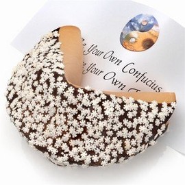 Snowflake Sprinkles Giant Fortune Cookie (Caramel)