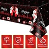 QUERICKY Plastic 4 Pack Black-Red Birthday Tablecloth, 51x87'' Rectangular Waterproof